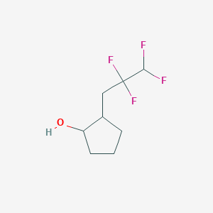 molecular formula C8H12F4O B13263846 2-(2,2,3,3-Tetrafluoropropyl)cyclopentan-1-ol 