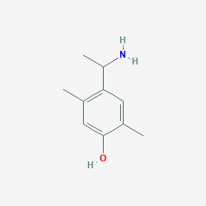 molecular formula C10H15NO B13263851 4-(1-Aminoethyl)-2,5-dimethylphenol 