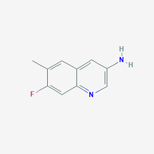 molecular formula C10H9FN2 B13263862 7-Fluoro-6-methylquinolin-3-amine 