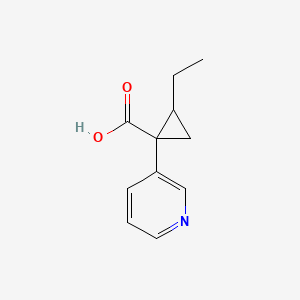 molecular formula C11H13NO2 B13263890 2-Ethyl-1-(pyridin-3-yl)cyclopropane-1-carboxylic acid 