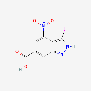 molecular formula C8H4IN3O4 B1326390 3-Iodo-4-nitro-1H-indazole-6-carboxylic acid CAS No. 885521-14-2