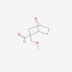 molecular formula C9H14O3 B13263908 2-(Methoxymethyl)-7-oxabicyclo[2.2.1]heptane-2-carbaldehyde 