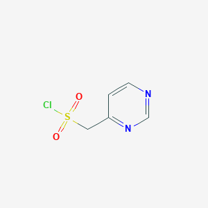 molecular formula C5H5ClN2O2S B13263912 Pyrimidin-4-ylmethanesulfonyl chloride 