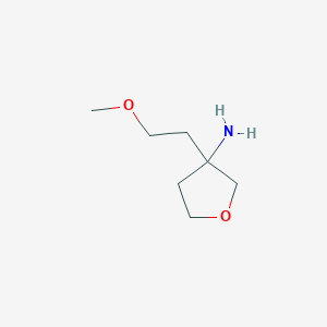 molecular formula C7H15NO2 B13263938 3-(2-Methoxyethyl)oxolan-3-amine 