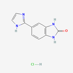molecular formula C10H9ClN4O B13263947 5-(1H-imidazol-2-yl)-2,3-dihydro-1H-1,3-benzodiazol-2-one hydrochloride 