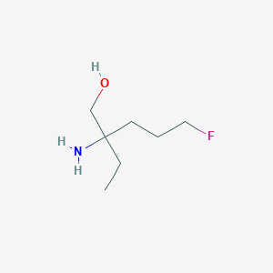 molecular formula C7H16FNO B13263958 2-Amino-2-ethyl-5-fluoropentan-1-ol 