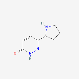 molecular formula C8H11N3O B13263960 6-(Pyrrolidin-2-yl)-2,3-dihydropyridazin-3-one 