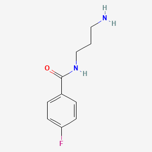 molecular formula C10H13FN2O B13263968 N-(3-aminopropyl)-4-fluorobenzamide 