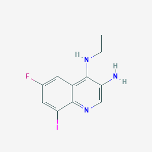 molecular formula C11H11FIN3 B13263979 N4-Ethyl-6-fluoro-8-iodoquinoline-3,4-diamine 