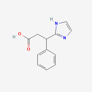 molecular formula C12H12N2O2 B13263985 3-(1H-Imidazol-2-yl)-3-phenylpropanoic acid 