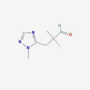 molecular formula C8H13N3O B13264015 2,2-Dimethyl-3-(1-methyl-1H-1,2,4-triazol-5-yl)propanal 