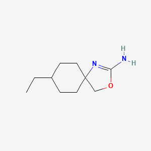molecular formula C10H18N2O B13264023 8-Ethyl-3-oxa-1-azaspiro[4.5]dec-1-en-2-amine 