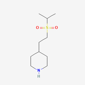 molecular formula C10H21NO2S B13264040 4-[2-(Propane-2-sulfonyl)ethyl]piperidine 