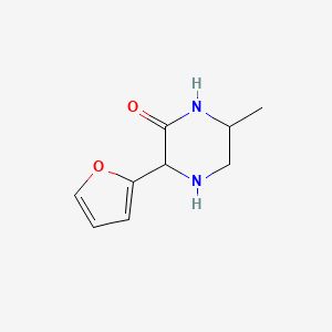 molecular formula C9H12N2O2 B13264048 3-(Furan-2-yl)-6-methylpiperazin-2-one 