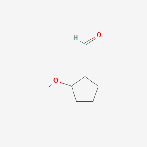 molecular formula C10H18O2 B13264060 2-(2-Methoxycyclopentyl)-2-methylpropanal 