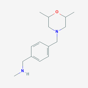 molecular formula C15H24N2O B13264062 ({4-[(2,6-Dimethylmorpholin-4-yl)methyl]phenyl}methyl)(methyl)amine 