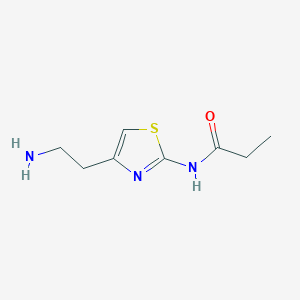 molecular formula C8H13N3OS B13264075 N-[4-(2-aminoethyl)-1,3-thiazol-2-yl]propanamide 