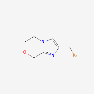 molecular formula C7H9BrN2O B13264087 2-(Bromomethyl)-5H,6H,8H-imidazo[2,1-c][1,4]oxazine 