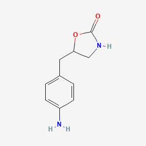 molecular formula C10H12N2O2 B13264107 5-[(4-Aminophenyl)methyl]-1,3-oxazolidin-2-one 