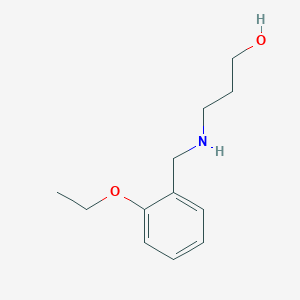 molecular formula C12H19NO2 B13264129 3-{[(2-Ethoxyphenyl)methyl]amino}propan-1-ol 
