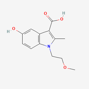 molecular formula C13H15NO4 B13264146 5-Hydroxy-1-(2-methoxyethyl)-2-methyl-1H-indole-3-carboxylic acid 