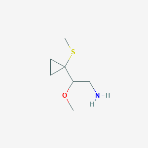 molecular formula C7H15NOS B13264158 2-Methoxy-2-[1-(methylsulfanyl)cyclopropyl]ethan-1-amine 