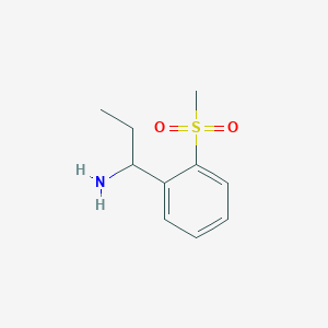 molecular formula C10H15NO2S B13264166 1-(2-Methanesulfonylphenyl)propan-1-amine 