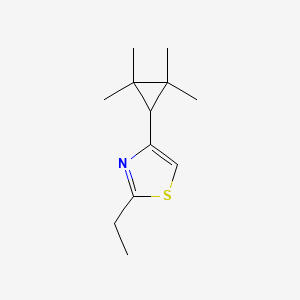 molecular formula C12H19NS B13264175 2-Ethyl-4-(2,2,3,3-tetramethylcyclopropyl)-1,3-thiazole 
