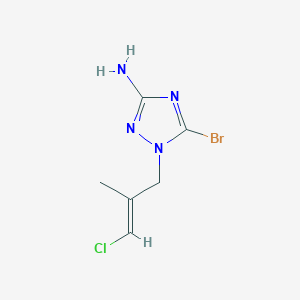 molecular formula C6H8BrClN4 B13264197 5-Bromo-1-(3-chloro-2-methylprop-2-en-1-yl)-1H-1,2,4-triazol-3-amine 