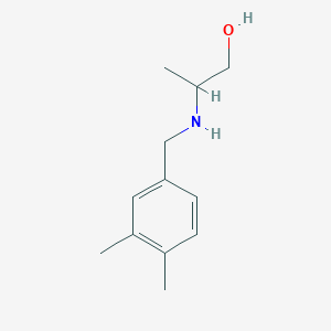 molecular formula C12H19NO B13264215 2-{[(3,4-Dimethylphenyl)methyl]amino}propan-1-ol 