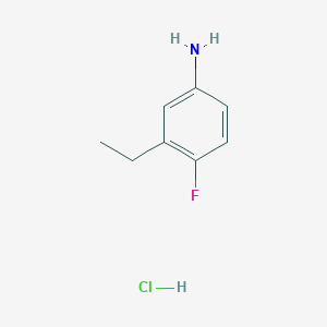 molecular formula C8H11ClFN B13264225 3-Ethyl-4-fluoroaniline hydrochloride 