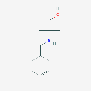 molecular formula C11H21NO B13264240 2-[(Cyclohex-3-en-1-ylmethyl)amino]-2-methylpropan-1-ol 