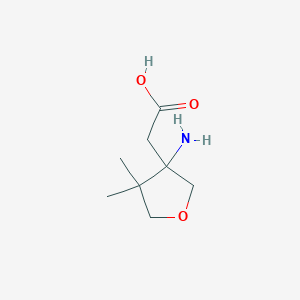 molecular formula C8H15NO3 B13264245 2-(3-Amino-4,4-dimethyloxolan-3-yl)acetic acid 