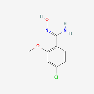 molecular formula C8H9ClN2O2 B13264254 4-Chloro-N'-hydroxy-2-methoxybenzene-1-carboximidamide 