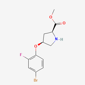 molecular formula C12H13BrFNO3 B1326426 Methyl (2S,4S)-4-(4-bromo-2-fluorophenoxy)-2-pyrrolidinecarboxylate CAS No. 1135226-72-0