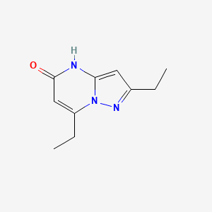 molecular formula C10H13N3O B13264276 2,7-diethyl-4H,5H-pyrazolo[1,5-a]pyrimidin-5-one 