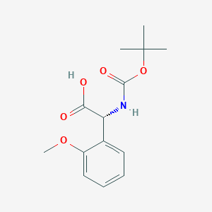 molecular formula C14H19NO5 B1326428 (R)-2-((tert-Butoxycarbonyl)amino)-2-(2-methoxyphenyl)acetic acid CAS No. 1217786-73-6