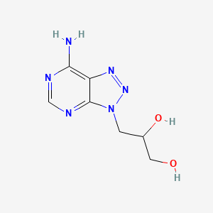 molecular formula C7H10N6O2 B13264308 3-(7-Amino-3H-[1,2,3]triazolo[4,5-d]pyrimidin-3-yl)propane-1,2-diol CAS No. 85446-43-1
