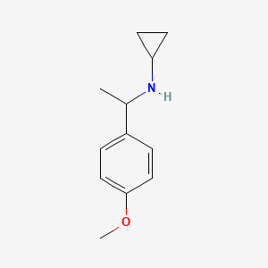 molecular formula C12H17NO B13264312 N-[1-(4-Methoxyphenyl)ethyl]cyclopropanamine 