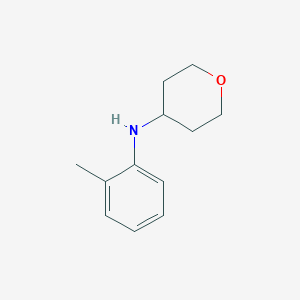 molecular formula C12H17NO B13264318 N-(2-methylphenyl)oxan-4-amine 