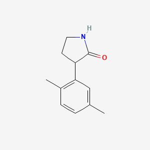 molecular formula C12H15NO B13264325 3-(2,5-Dimethylphenyl)pyrrolidin-2-one 