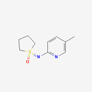 molecular formula C10H14N2OS B13264328 1-[(5-Methylpyridin-2-yl)imino]-1lambda6-thiolan-1-one 