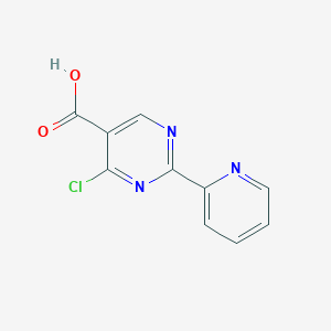 molecular formula C10H6ClN3O2 B13264329 4-Chloro-2-pyridin-2-yl-pyrimidine-5-carboxylic acid 