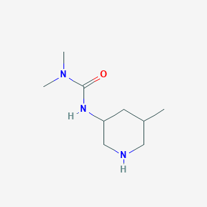 molecular formula C9H19N3O B13264358 3,3-Dimethyl-1-(5-methylpiperidin-3-yl)urea 