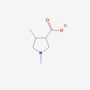 molecular formula C7H13NO2 B13264375 1,4-Dimethylpyrrolidine-3-carboxylic acid 