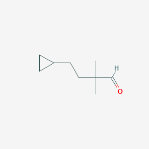 molecular formula C9H16O B13264380 4-Cyclopropyl-2,2-dimethylbutanal 