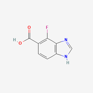 molecular formula C8H5FN2O2 B13264388 4-fluoro-1H-1,3-benzodiazole-5-carboxylic acid 