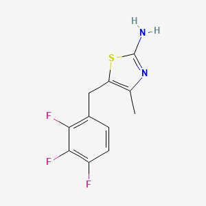 molecular formula C11H9F3N2S B13264395 4-Methyl-5-[(2,3,4-trifluorophenyl)methyl]-1,3-thiazol-2-amine 