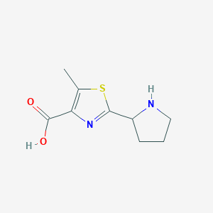 molecular formula C9H12N2O2S B13264433 5-Methyl-2-(pyrrolidin-2-yl)-1,3-thiazole-4-carboxylic acid 