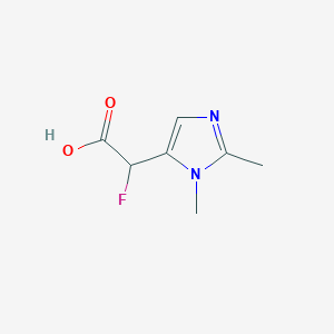 molecular formula C7H9FN2O2 B13264485 2-(1,2-Dimethyl-1H-imidazol-5-yl)-2-fluoroacetic acid 